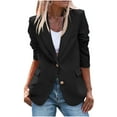 thumbnail image 2 of Homenesgenics Winter ! Open Front Jackets Women Casual Fashion Solid Color Long Sleeve Slim Jacket Suit, 2 of 9