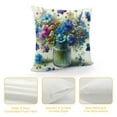 thumbnail image 4 of COMIO Spring Blue Floral Pillowcovers Flowers Throw Pillow Covers Summer Eucalyptus Leaves Cushion Case for Sofa Home Decor Bedroom Living Room Outdoor Theme, 4 of 5