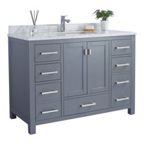 Laviva Wilson 48" Wood Cabinet with Carrara Marble Countertop in Gray/White