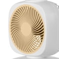 thumbnail image 5 of deevoka Double Layer Rotating Fan Cooling Fan Convenient Compact Portable Table Fan Rechargeable for Bedroom Office Kitchen Dormitory Yellow, 5 of 8