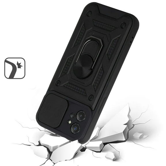 For Motorola Moto G Power 5G 2023 Hybrid with Slide Camera Lens Cover and Ring Holder Kickstand Rugged Dual Layers Cover ,Xpm Phone Case [ Black ]