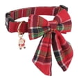 thumbnail image 2 of Mumup Christmas Dog Collar, Adjustable Classic Red Plaid Xmas Collars with Removable Bowtie Christmas Dog Collars for Medium Dogs Pets, 2 of 5