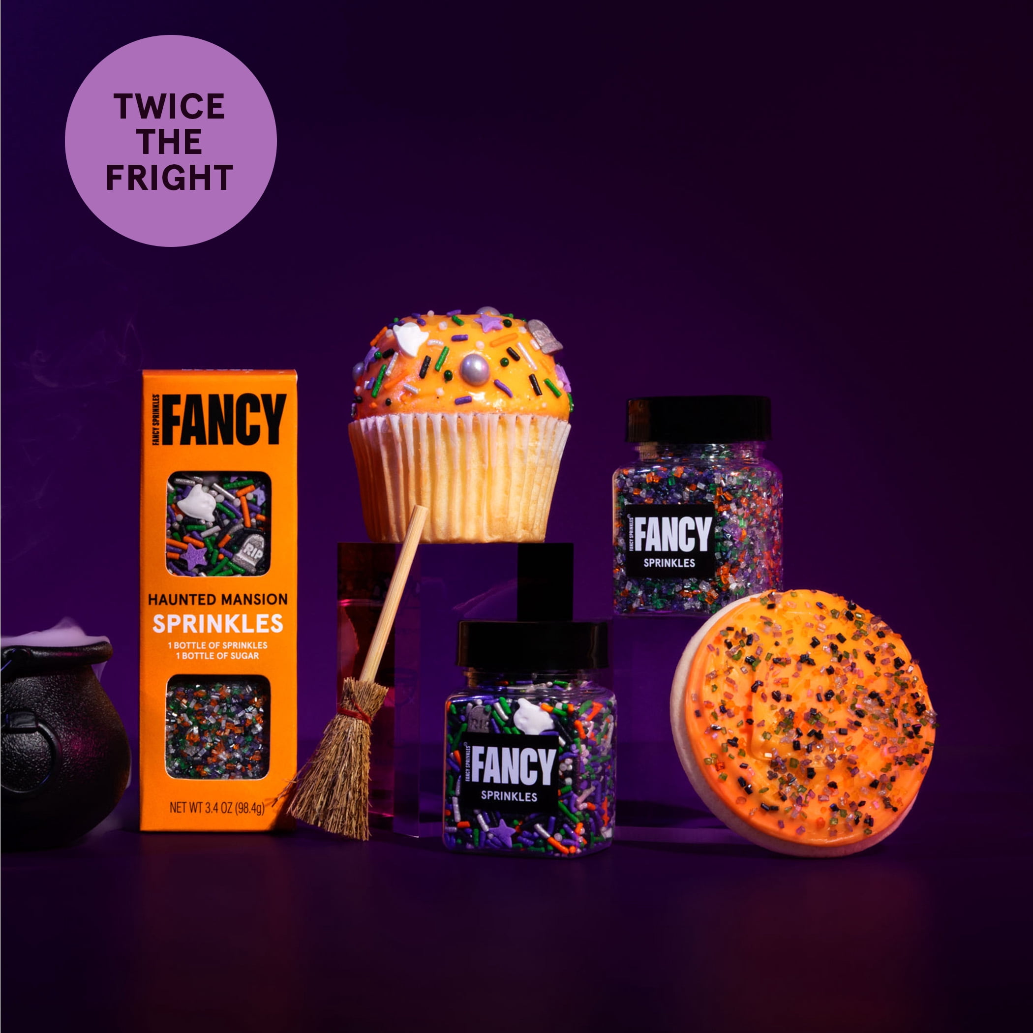 Fancy Sprinkles Haunted Mansion Sprinkle and Sugar Set, Halloween Dessert Sprinkles, 3.4 oz, 2-Pack