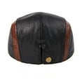 thumbnail image 3 of Man Hat Sheepskin Mens Winter Hats Patchwork Adjustable Male Beret Flat Cap ,Classic Design, 3 of 6