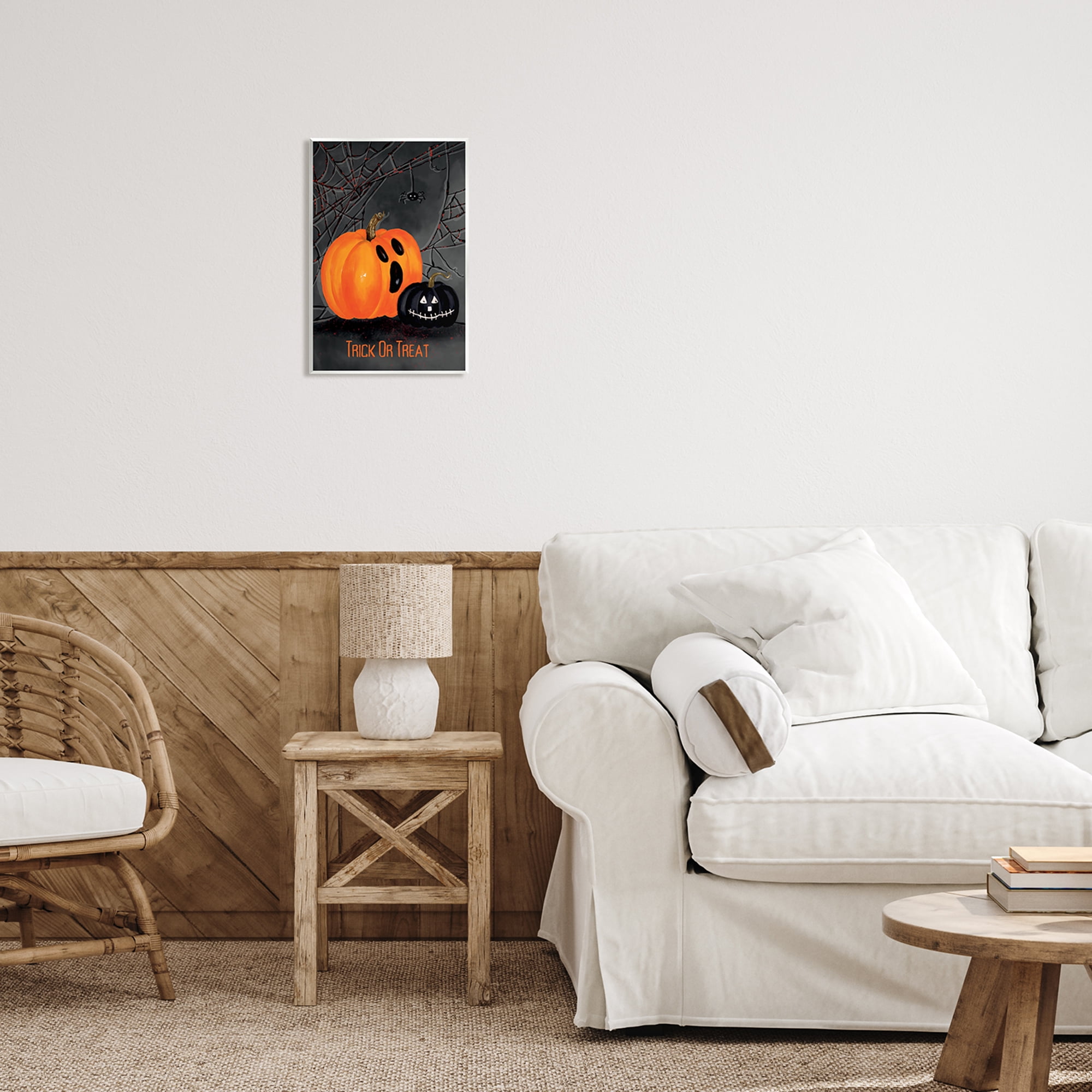 Stupell Industries Jack-o-Lantern Phrase Holiday Painting Unframed Art Print Wall Art, 10 x 15