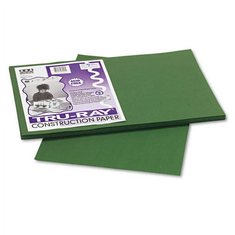 Pacon Tru-Ray Construction Paper, 76 lbs., 12 x 18, Dark Green, 50  Sheets/Pack -PAC103053