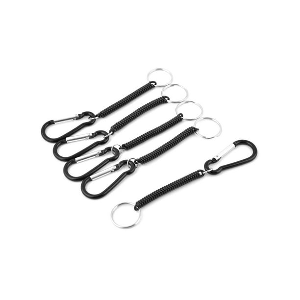 Unique Bargains Metal Carabiner Hook Style Elastic Spring Coil