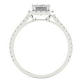 thumbnail image 4 of 1.86 ctw with Simulated Diamond Halo Accents Anniversary Ring for Women | Emerald Cut White Sapphire | Hyperallergenic Solid 14K White Gold, 4 of 5