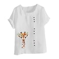 thumbnail image 5 of Ruimatai Women's Casual Floral Print Short Sleeve T-Shirt Blouse with Button Detail Lightweight Comfortable Top, 5 of 5