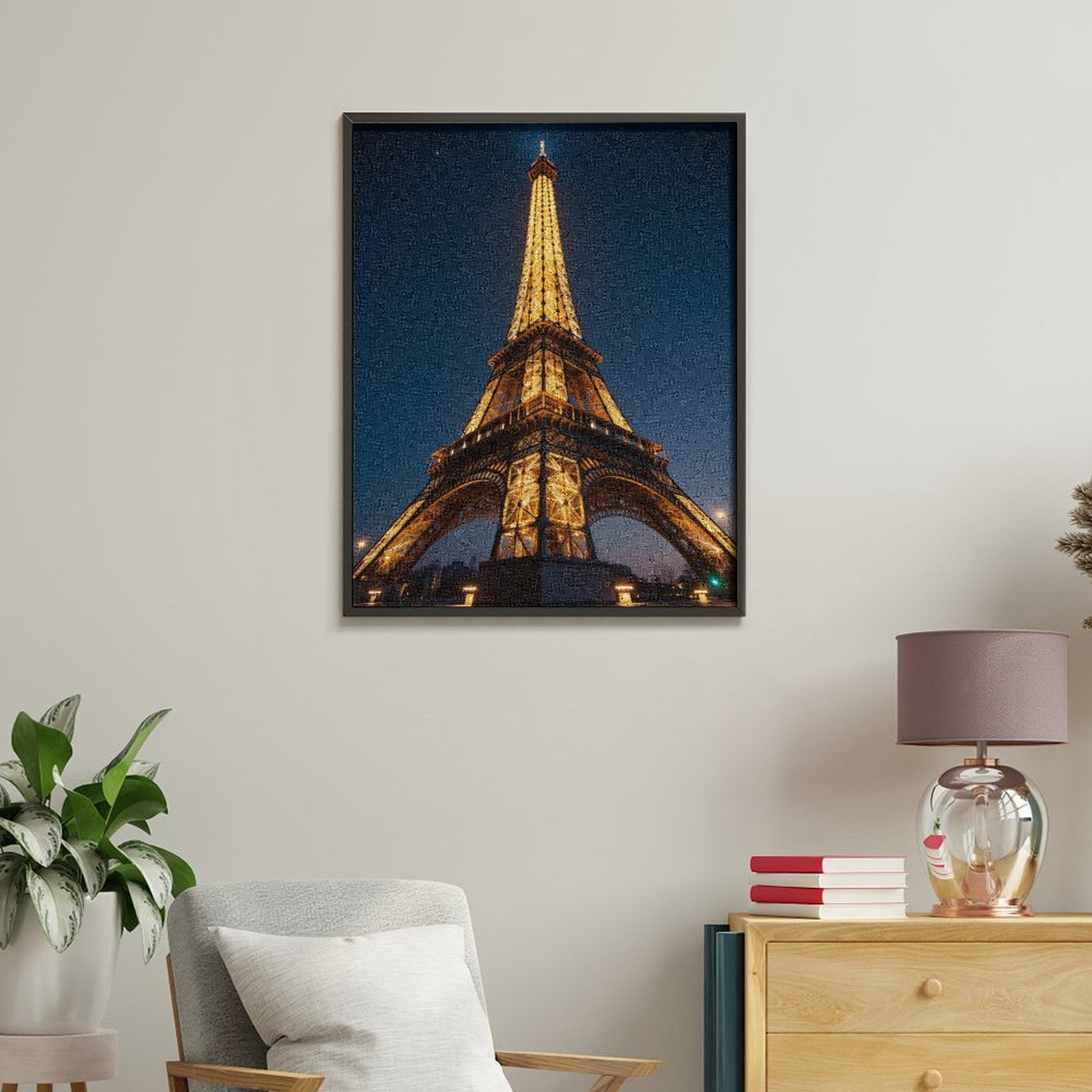 Paint by Numbers Kit for Adults, Eiffel Tower Night Sky Paint by Numbers, Easy Paint by Numbers Kit for Adults Beginner, DIY Adult Paint by Number Kits on Canvas, Home Decor