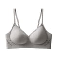 thumbnail image 3 of Elara Women’s Seamless Lifting Push Up Bra Latex Cup Soft Gel Breathable Brushed Camellia Grey L, 3 of 5