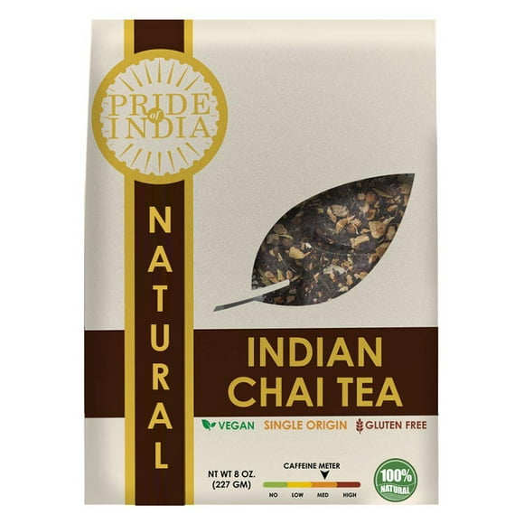Pride Of India - Natural Indian Chai Tea, Half Pound (8 Oz) Leaf Tea