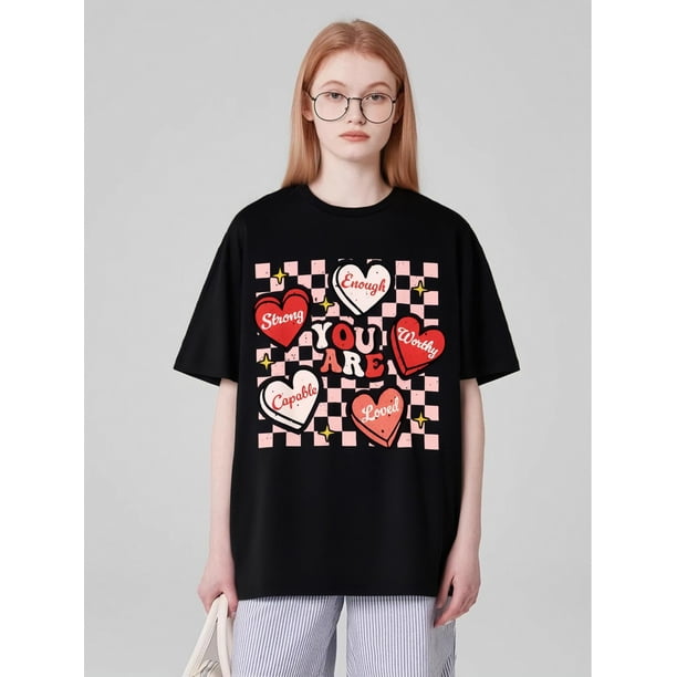 Valentine's Day, You Deserve To Love Enough Candy Heart Teacher T-Shirt