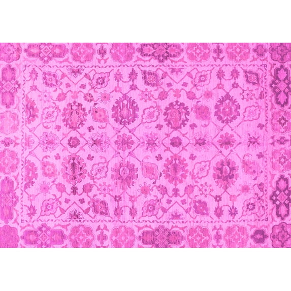 Ahgly Company Indoor Rectangle Abstract Pink Modern Area Rugs, 7' x 10'
