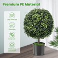 thumbnail image 5 of 22” Faux Boxwood Topiary Ball Tree Set of 2, Artificial Plants Outdoor Sun Protective, Cement-Filled Potted Bushes, Evergreen Topiary Trees Artificial for Porch Decoration Indoor Outdoor, 5 of 18