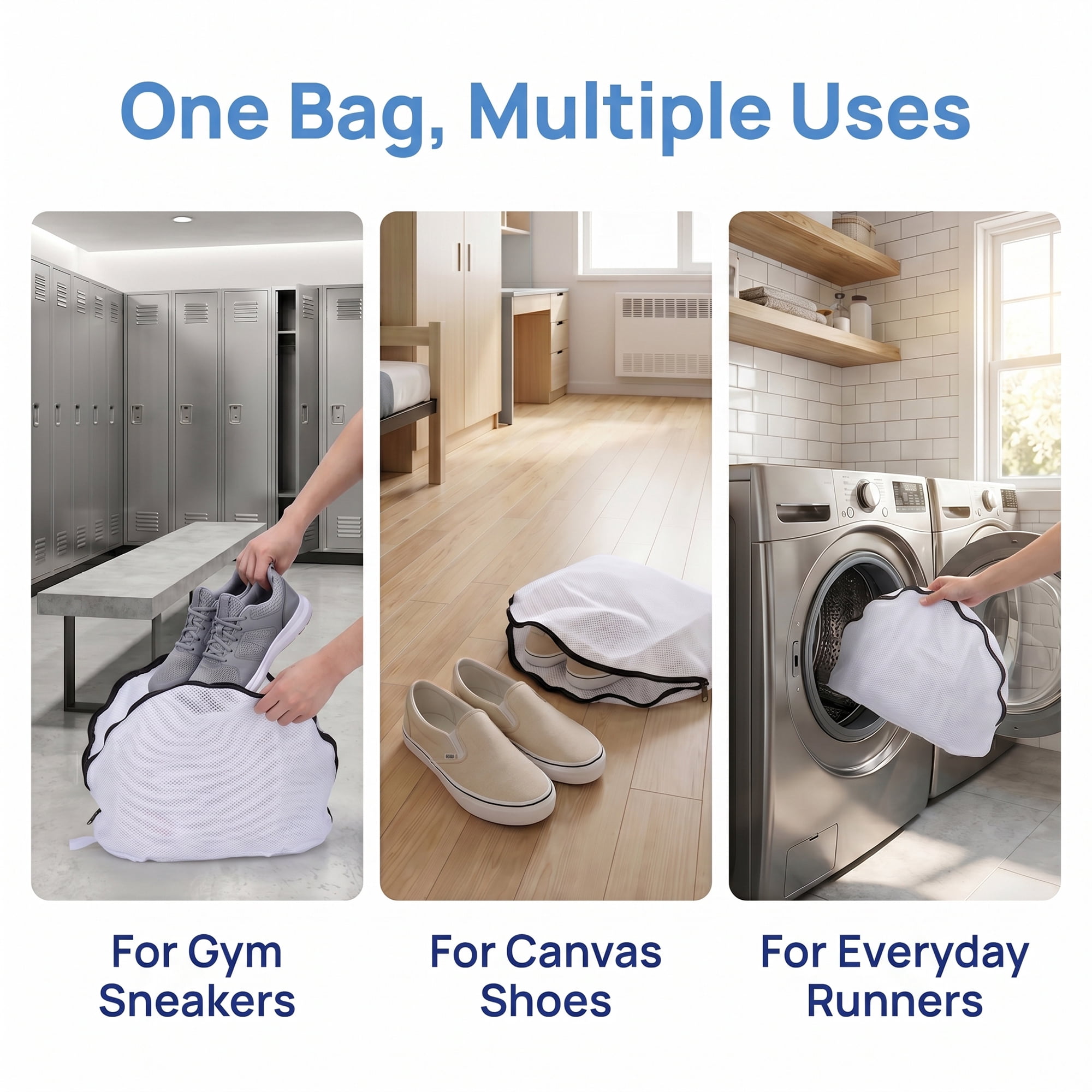 Unique Bargains 2 Pack Polyester Shoe Mesh Laundry Bag for Washing Machine Black 13"x23"