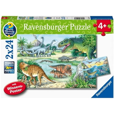 Ravensburger Puzzle2 x 24 pcs 05128 Dinosaur and Her Habitats Children's Puzzle Teal/Turquoise Green
