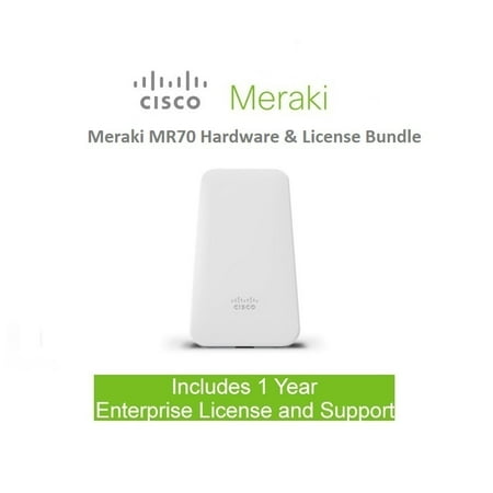 Cisco Meraki MR70 802.11ac Wave 2 Ruggedized Wireless Access Point Includes 1 Year Enterprise Meraki