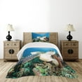 thumbnail image 4 of Ambesonne Underwater Quilted Bedspread Set 2 Pcs, Green Turtle Coral, Twin Size, Blue Green White, 4 of 5