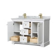 thumbnail image 4 of Wyndham Collection Square-Sinks Wood Double Bathroom Vanity in White/Gold, 4 of 5