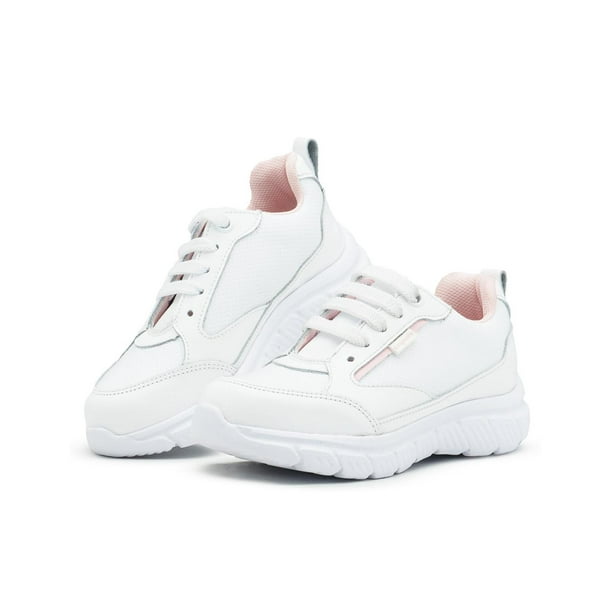 Tenis Escolar Para Niña Deportivo Coqueta Con Antiderrapante blanco 18