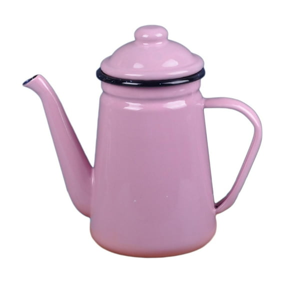 Cafetera esmaltada de 1,1 l, tetera vintage para cocina, tetera de agua para Rosa