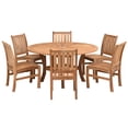 7 Piece Teak Wood Outdoor Patio Dining Set including 59