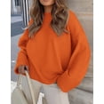 thumbnail image 3 of Suéter PRETTYGARDEN Oversize de Cuello Redondo Peludo Naranja Talla L, 3 of 8