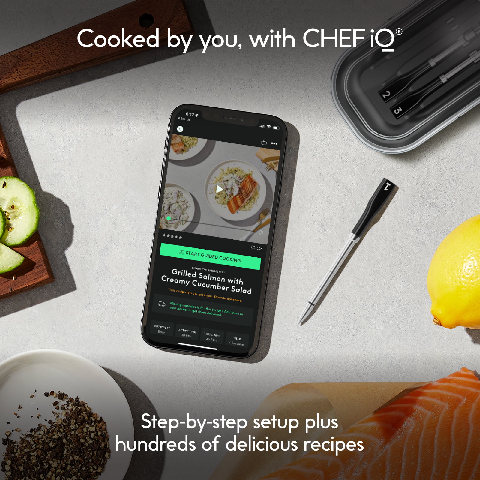  CHEF iQ Smart Wireless Meat Thermometer with 2 Ultra