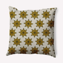 Simply Daisy Gold Colored Christmas Stars Christmas Soft Spun Polyester Decorative Throw Pillow, 18" x 18"