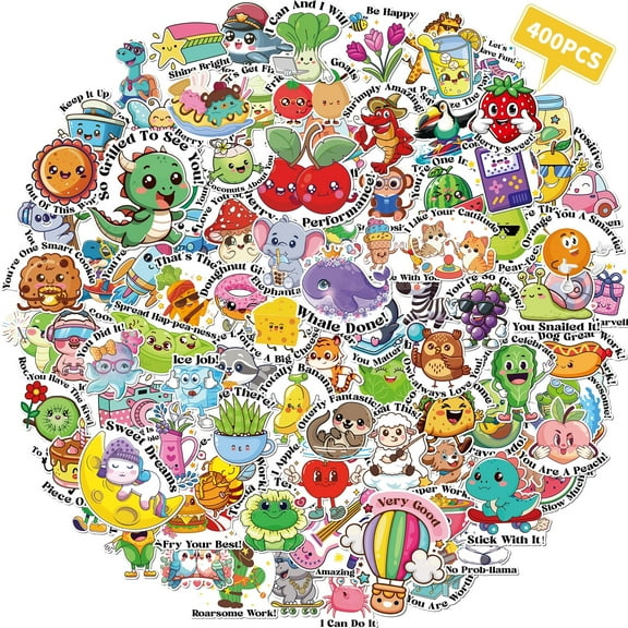Kalysky 400PCS Vinyl Waterproof Water Bottle Stickers for Kids