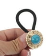 thumbnail image 3 of Unique Bargains Fashionable Button Hair Elastics for Women 1 Pc Blue Gold Tone Black, 3 of 5