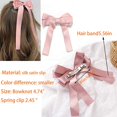 thumbnail image 5 of Hair Clips Barrettes For Women Bowknot Big Hair Bow With Long Brocade Tassel Ribbon Hair Clips Claw Spring Bow Hairpin Handmade Hair Accessories1, 5 of 5