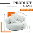 thumbnail image 6 of MOONMISS Chenille Upholstered Durable Comfort Lounger Bean Bag Lazy Sofa with Three Pillows-Beige, 6 of 6
