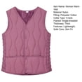 thumbnail image 7 of comerut Women's Warm Padded Vest Lightweight Sleeveless Slim Fit Waistcoat Windproof Single-breasted Solid Color Vest for Fall Winter Daily Wear, 7 of 7