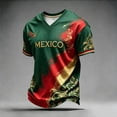 thumbnail image 2 of 2026 Mexico Shirts for Kids Mexican Graphic Soccer T-Shirts, Mexico Flag Leopard Print Boys Girls Short Sleeve Casual Sports Tops, 2 of 3