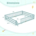 thumbnail image 3 of Costway Queen Size Floor Bed with Full Length Safety Guardrails & Door for Boys, Girls Icy Aqua, 3 of 10