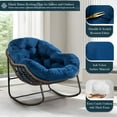 thumbnail image 6 of Egg Shape Wicker Rocking Chair Thick Cushion Modern Lounger for Balcony and Garden Comfy Rocking Chair for Indoor and Outdoor Relaxation, 6 of 11