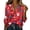 Red, variant on Women's 4th of July Patriotic Shirts Independence Day Star Print Button Down Shirts Casual Long Sleeve V Neck Blouses
