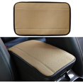 thumbnail image 1 of LAICAIW Four Seasons Universal Armrest Box Mat, Carbon Fiber Leather Embossing, Waterproof Armrest Cover Center Console Mat, Car Armrest Seat Cover (Beige), 1 of 6