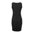 thumbnail image 6 of Bigersell Summer Dresses for Women 2023 Fashion Women Summer Fold Round Neck Slimming Solid Sleeveless Mini Dress Plus T-Shirt Dress Style 23517, Female Cropped Dresses Black M, 6 of 9