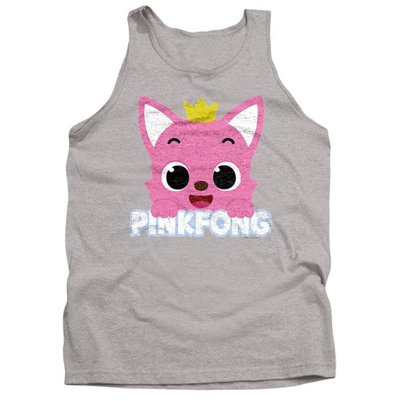 Pinkfong Face Unisex Adult Tank Top, Athletic Heather, Medium