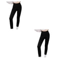 thumbnail image 3 of Sonducket Pantalones de Yoga de cintura alta para correr y correr para mujer, pantalones deportivos de poliéster para gimnasio en casa para Negro METRO 2Conjunto, 3 of 6