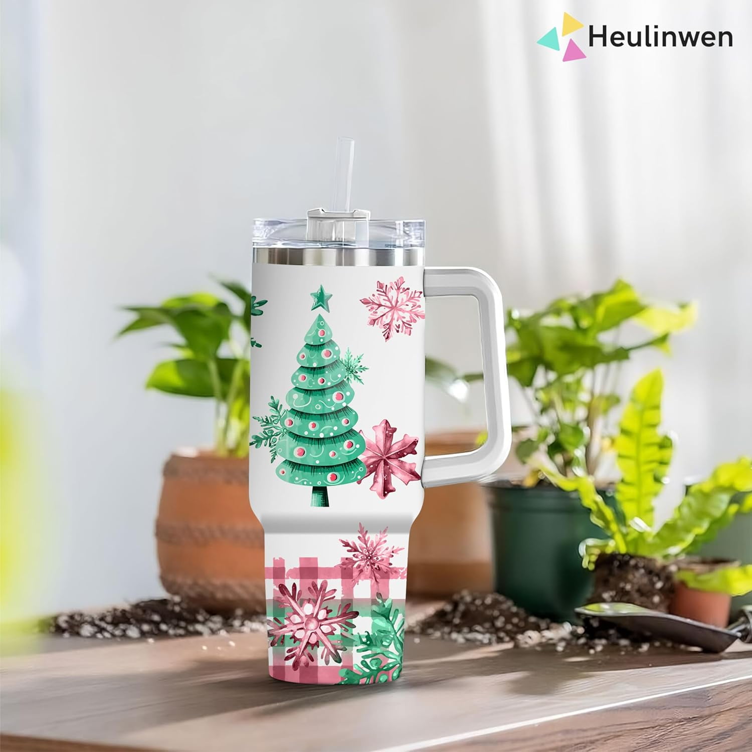 Merry Christmas Stainless Steel Tumbler 40Oz With Handle