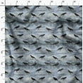 thumbnail image 3 of Soimoi Blue Silk Fabric Crow Bird Print Fabric by the Yard 44 Inch Wide, 3 of 6