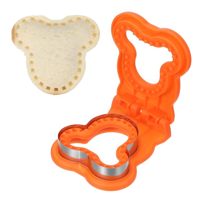 Cortador de sándwich sin corteza Uxcell, cortador y sellador de sándwich en forma de oso para DIY desayuno, almuerzo, té de la tarde (Naranja)