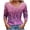 #0006-Purple, variant on Uootdi Womens Tees Asymmetrical Lapel V Neck 3/4 Sleeve Side Button Front Watercolor Feather All Over Print Soft Knit Going Out Tops for Women Slim Fit Party Stretchy Summer Tops for Women