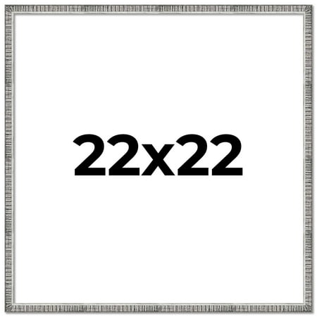 22x22 Frame Silver Picture Frame - Modern Photo Frame Includes UV Acrylic Shatter Guard Front, Acid