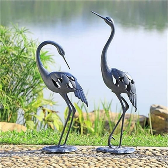 SPI Crane Pair LED Garden Sculpture