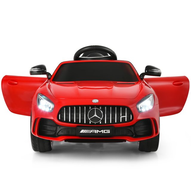Patiojoy 12V Kids Ride On Car Licensed Mercedes-Benz GTR Battery Powered Electric Vehicle Kids Car with Remote Control Red